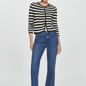 Striped cardigan with jewel buttons